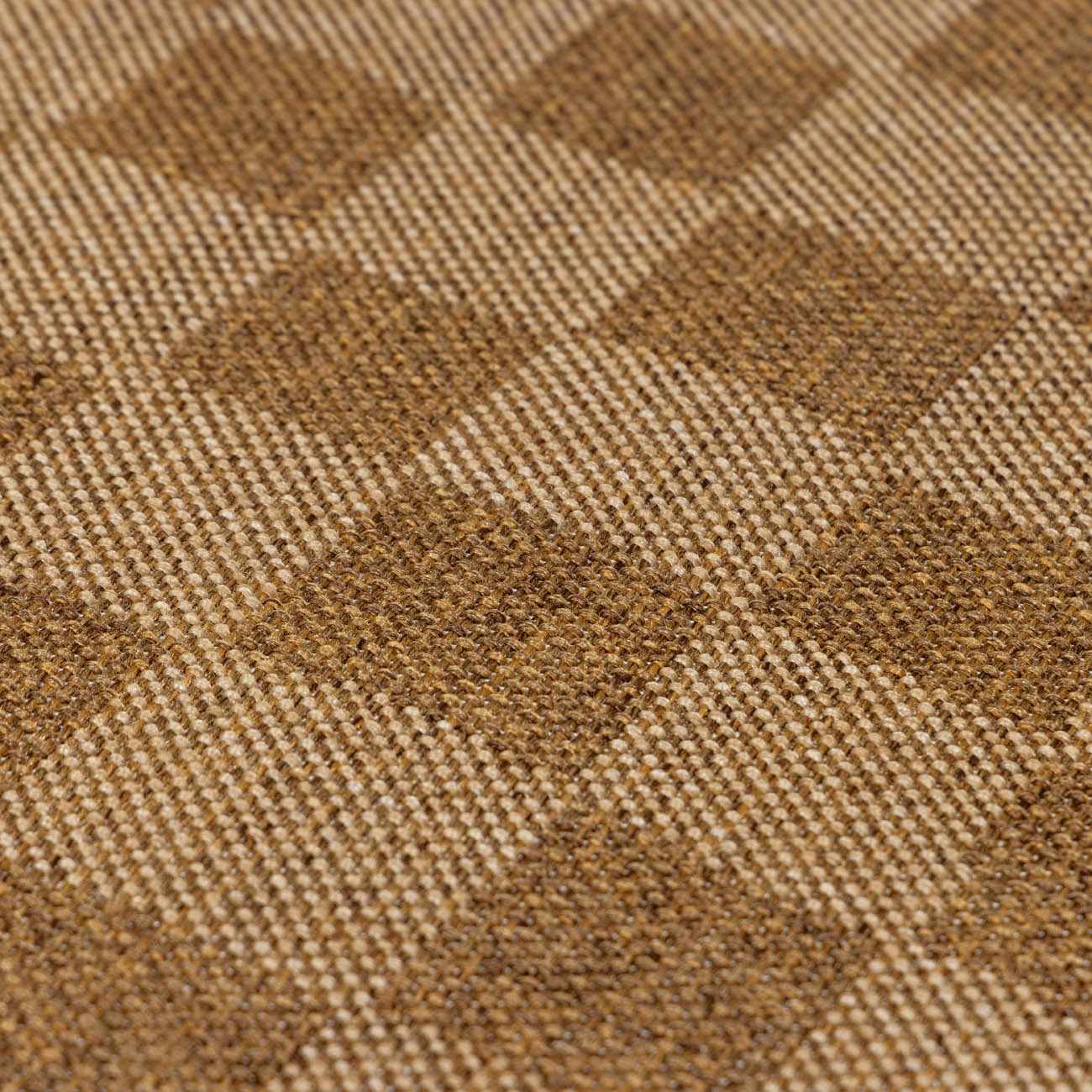 Kuval Checkered Brown Outdoor Rug