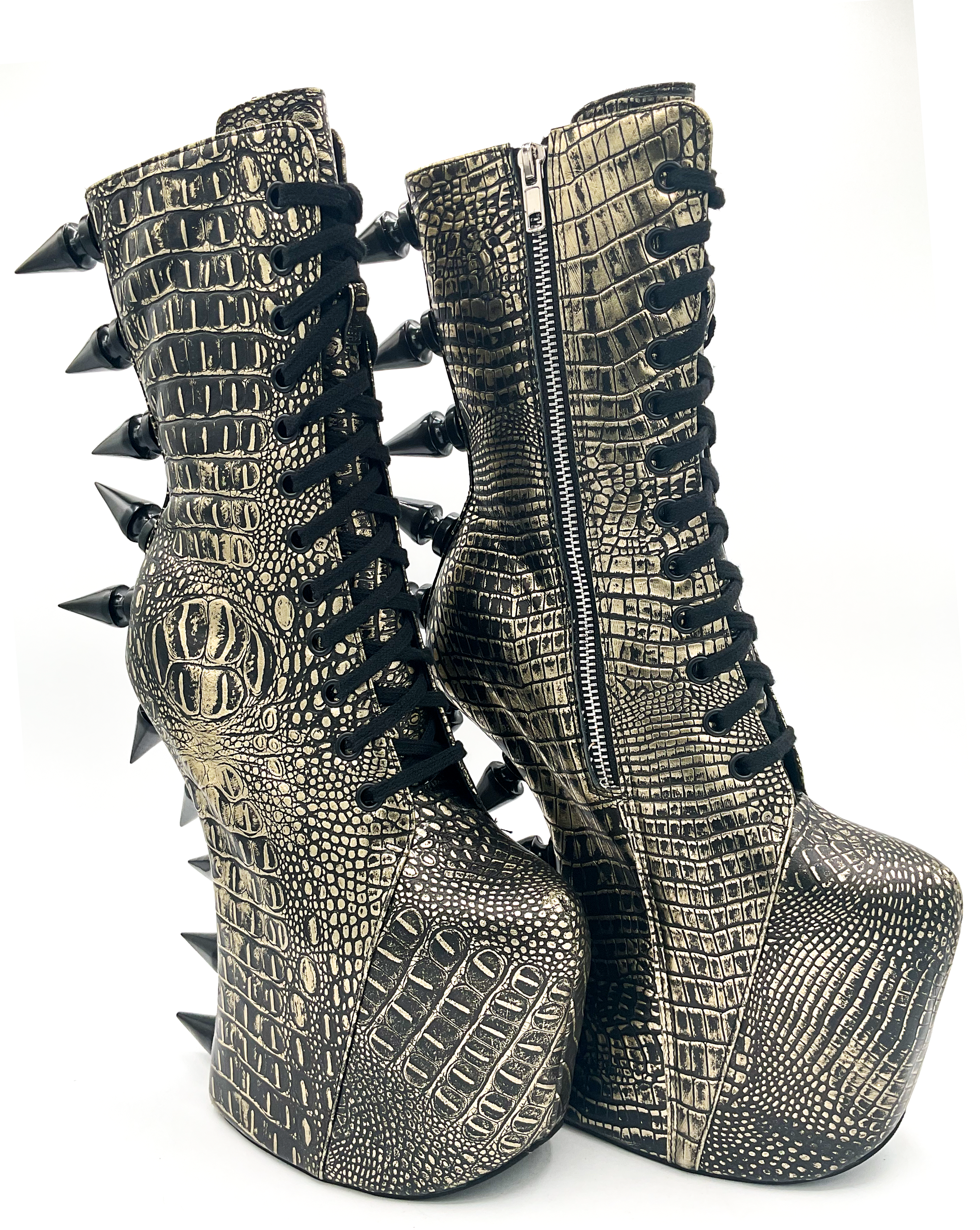 Prehistoric Gold Platform Boot