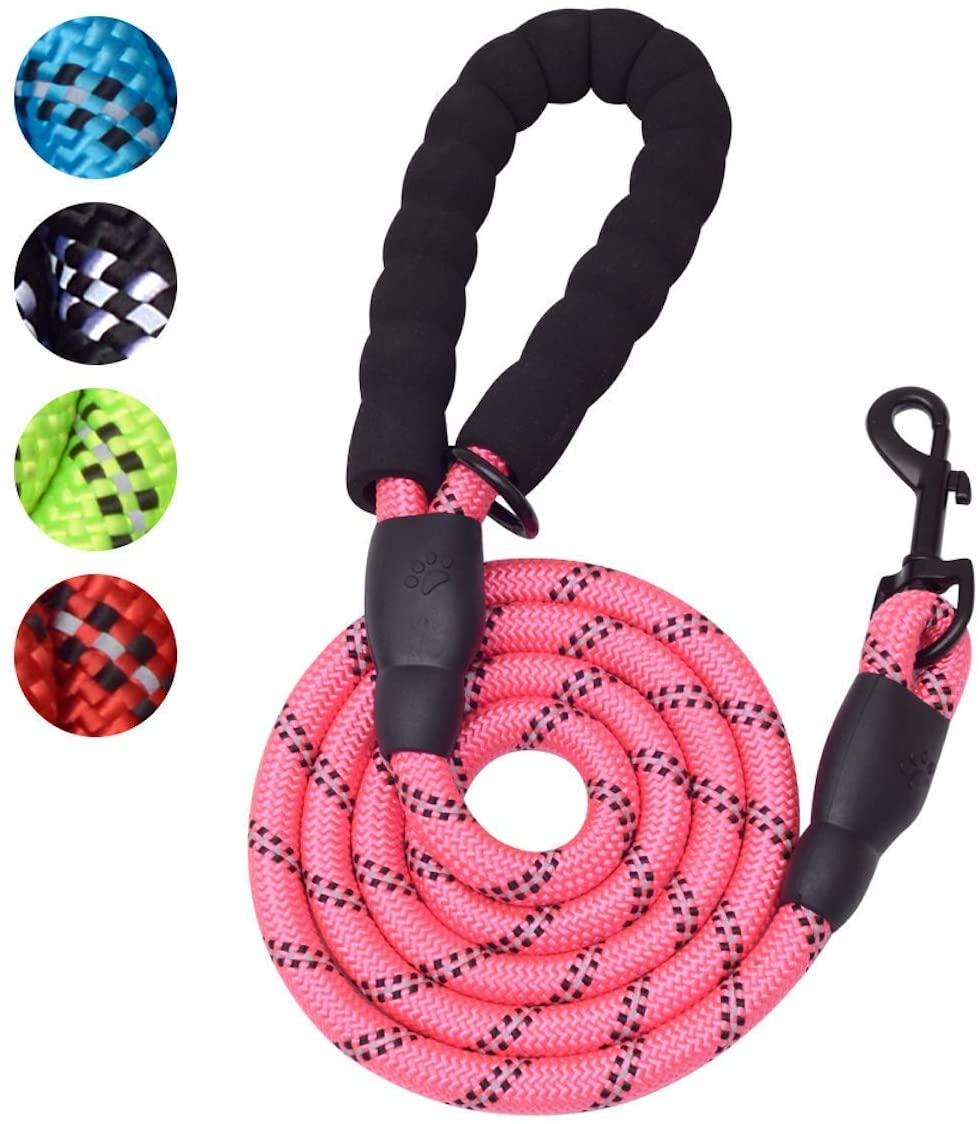 6 FT Dog Leash for Large and Medium Dogs-Pink Set of 5