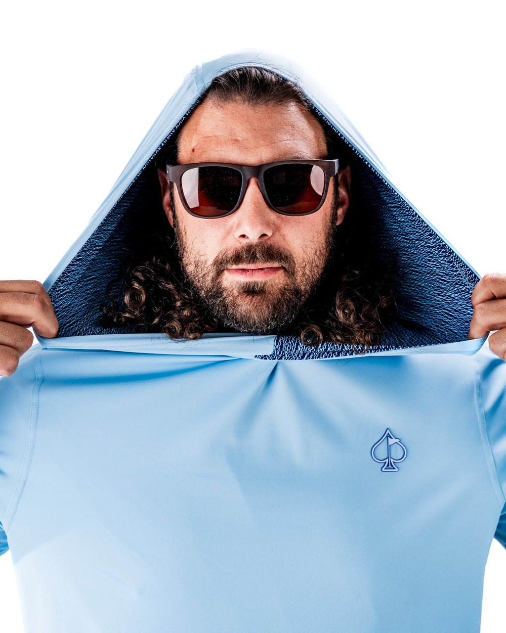 Performance Golf Hoodie - Squiggle Blue