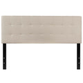 Queen size Beige Taupe Fabric Upholstered Panel Headboard