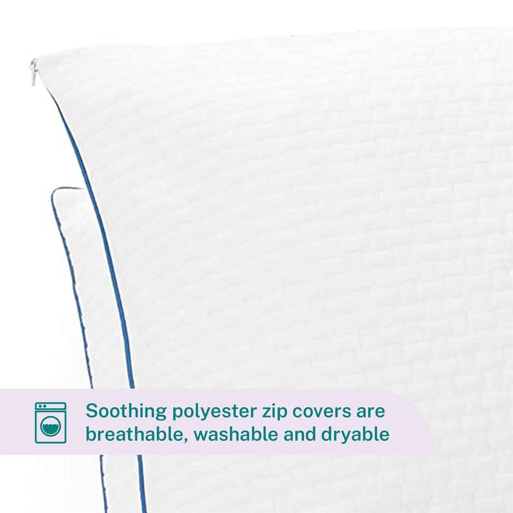 Set of 2 Queen size Memory Foam Pillow with Removable Machine Washable Cover