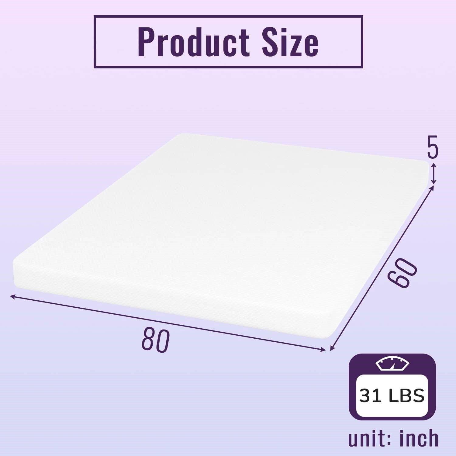Queen size 5-inch Charcoal Infused Memory Foam Mattress with Removable Cover