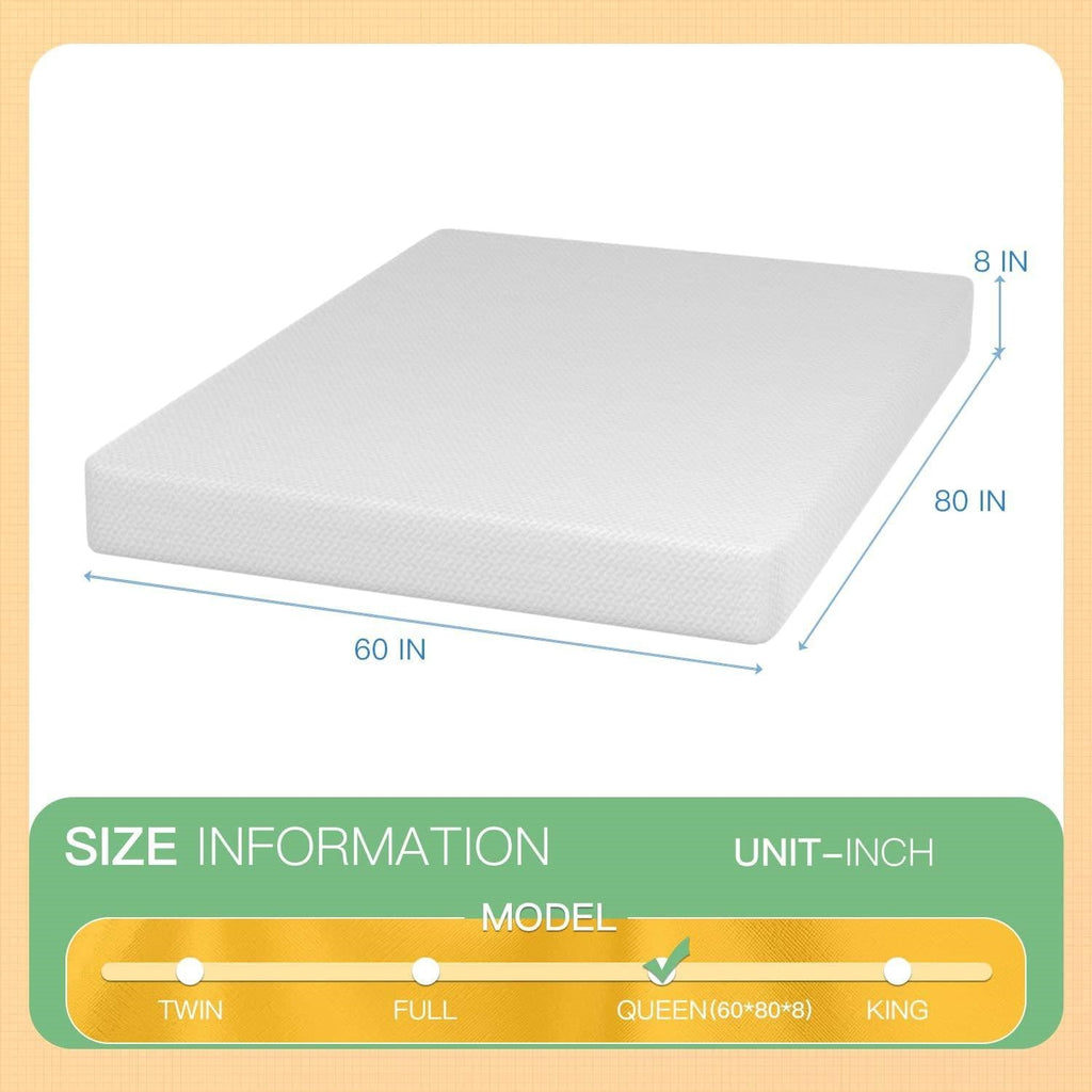 Queen size 8-inch Thick Medium Firm Cool Gel Memory Foam Mattress