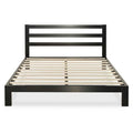 Queen Heavy Duty Metal Platform Bed Frame with Headboard and Wood Slats