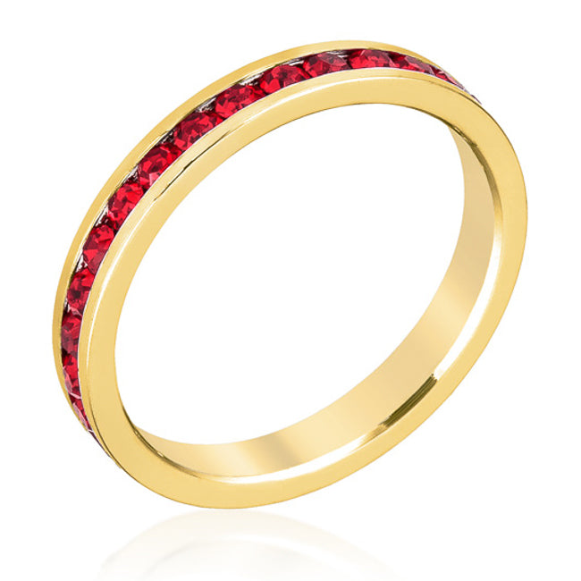 Avera Stylish Stackables Ruby Red Gold Ring