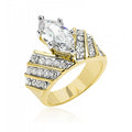 Avera Venetian Crown Ring in Polished Gold Finish
