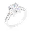 Avera Elegant Princess Cut Silver Statement Ring