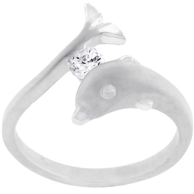 Avera Sterling Silver Tension Set Dolphin Ring