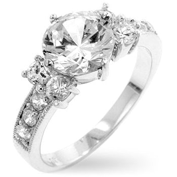 Avera Simplicity Engagement Ring in Sterling Silver