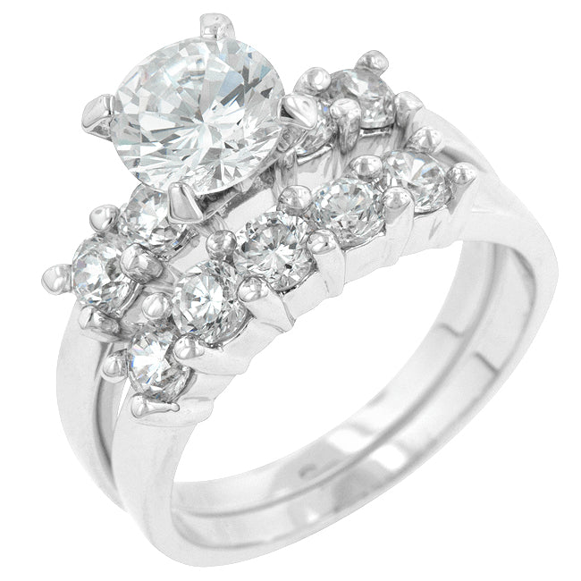 Avera Timeless Elegance Classic Wedding Set in Sterling Silver