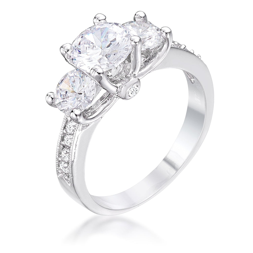Avera Elizabeth Engagement Ring In Sterling Silver