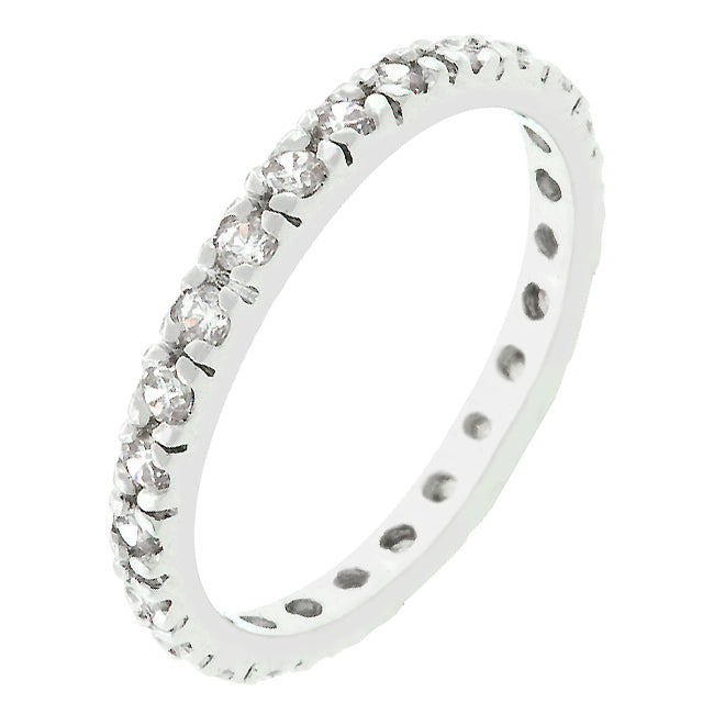 Avera Unique Wedding Set Petite Eternity Ring in Silver