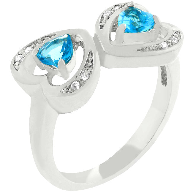 Avera Mirro Hearts Ring In Turquoise And Aqua