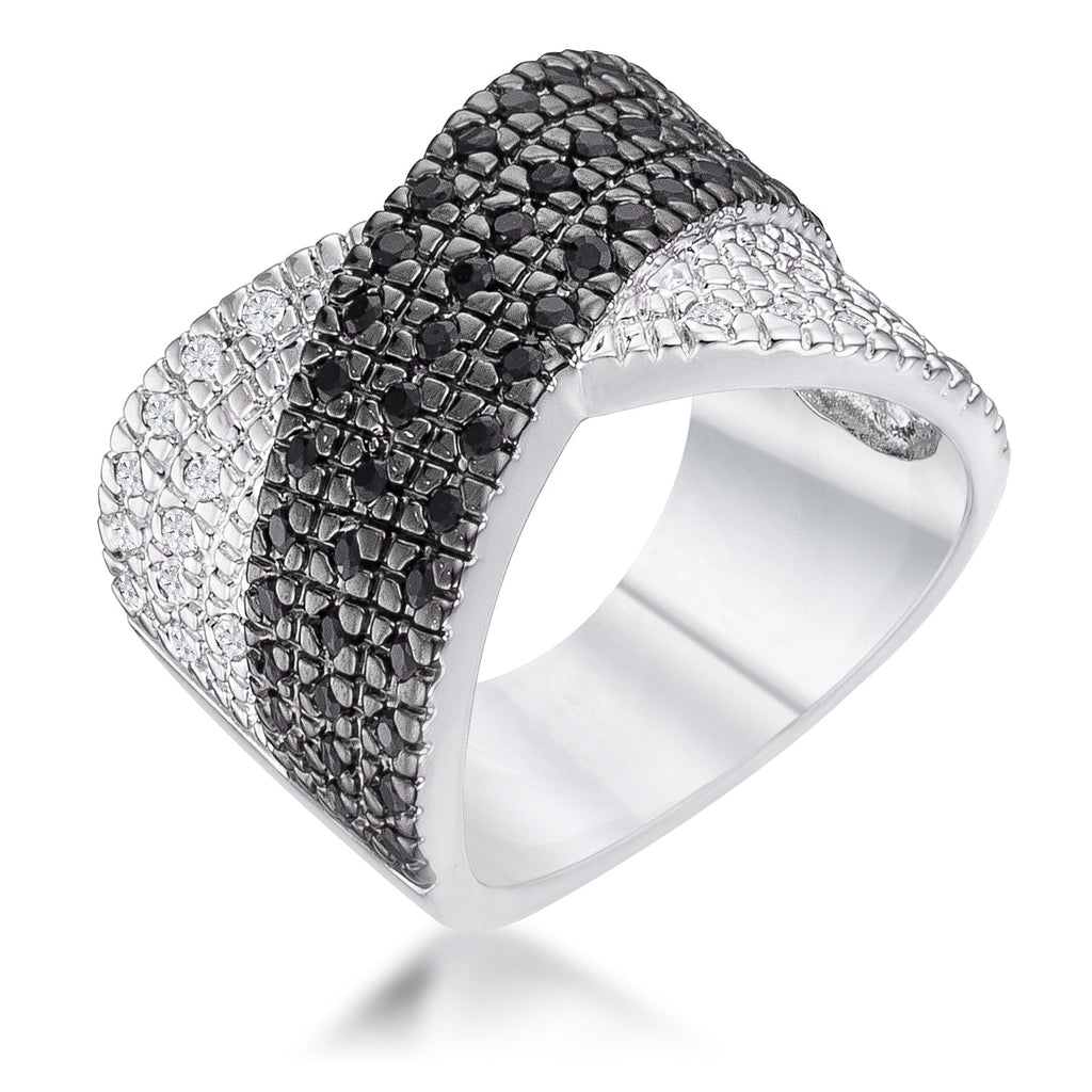 Avera Cross Pattern Cocktail Ring in Grey Statement Jewelry