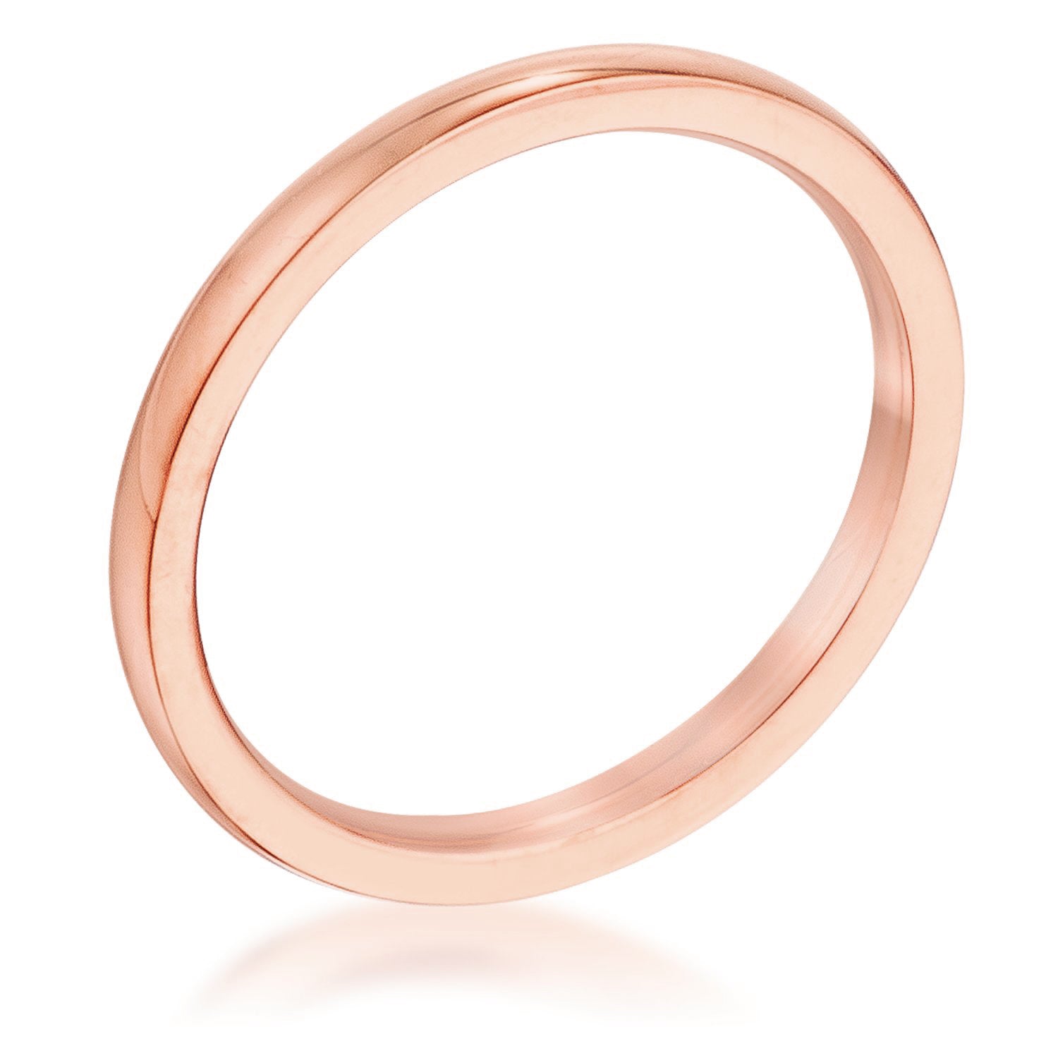 Avera Ion Plated Gold Stainless Steel Wedding Band Pink