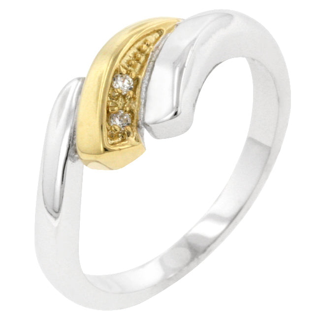 Avera Two-Tone Swirl Ring in Multi-Metal Finish