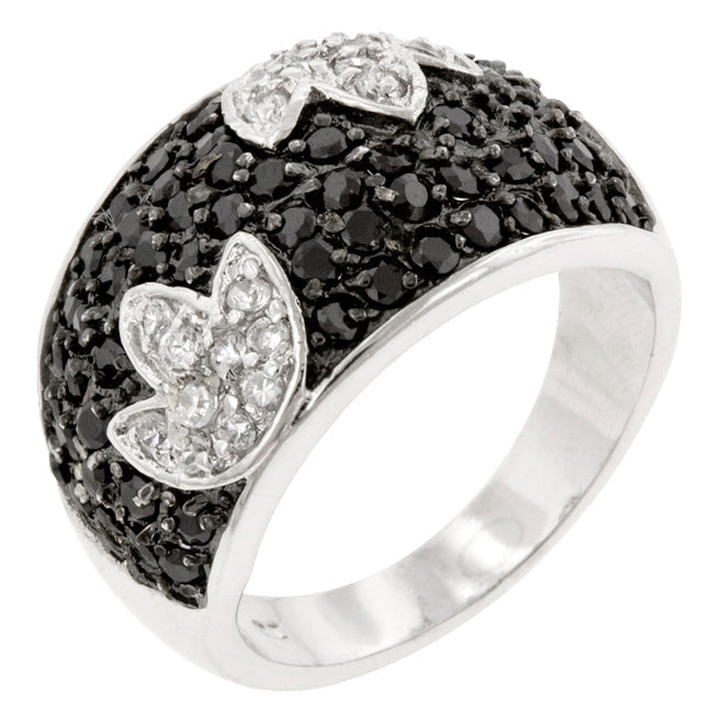 Avera Tulip Ring With Luminous Faux Pearls In Silver Tone
