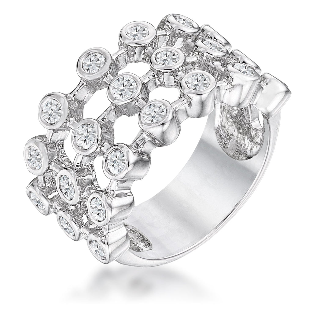 Avera Tie Contemporary Ring In Polished Sterling Silver