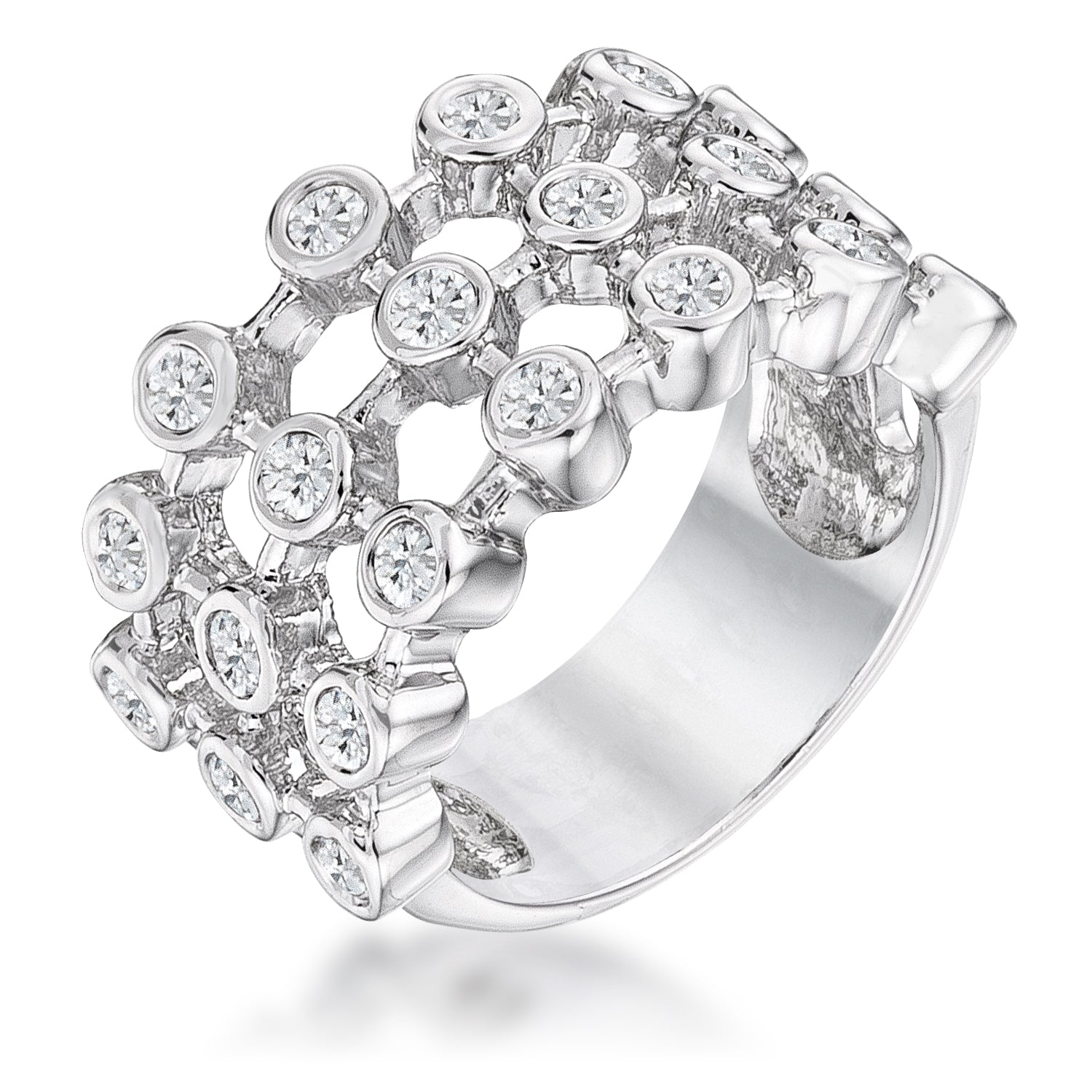 Avera Tie Contemporary Ring In Polished Sterling Silver