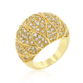 Avera Eye Cubic Zirconia Cocktail Ring In Gold Finish