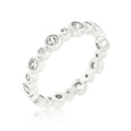 Avera Alternating Bezel Linked Cubic Zirconia Eternity Band in Silver