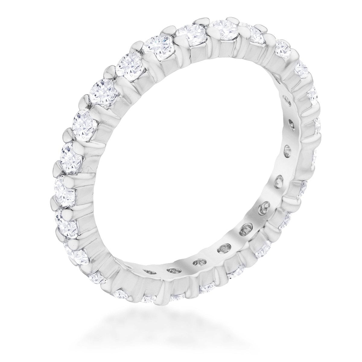 Avera Fitzgerald Cubic Zirconia Eternity Band Ring 5 / Silver