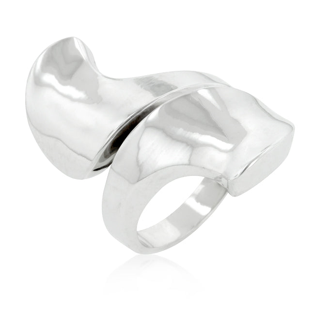 Avera Finish Abstract Statement Ring In Polished Silver