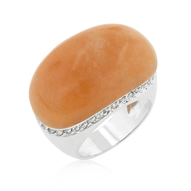 Avera Carnelian Simulated Cocktail Ring in Vibrant Orange