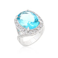 Avera Oval Topaz Cocktail Ring in Light/Pastel Blue