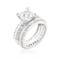 Avera Cubic Zirconia Round Cut Pave Ring Set in Sterling Silver