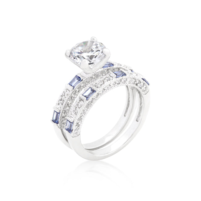 Avera Tanzanite Cubic Zirconia Ring Set in Sterling Silver