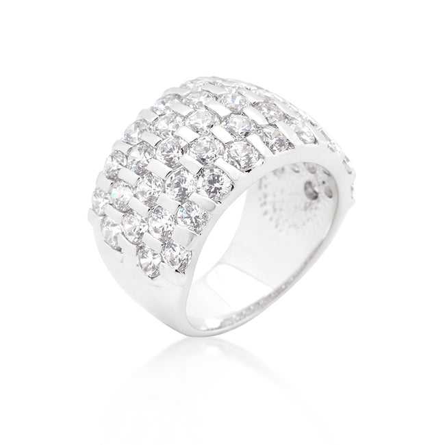 Avera Princess Cut Channel Set Sterling Silver Ring Size 5