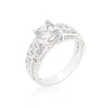 Avera Princess Cut Cubic Zirconia Engagement Ring in Silver