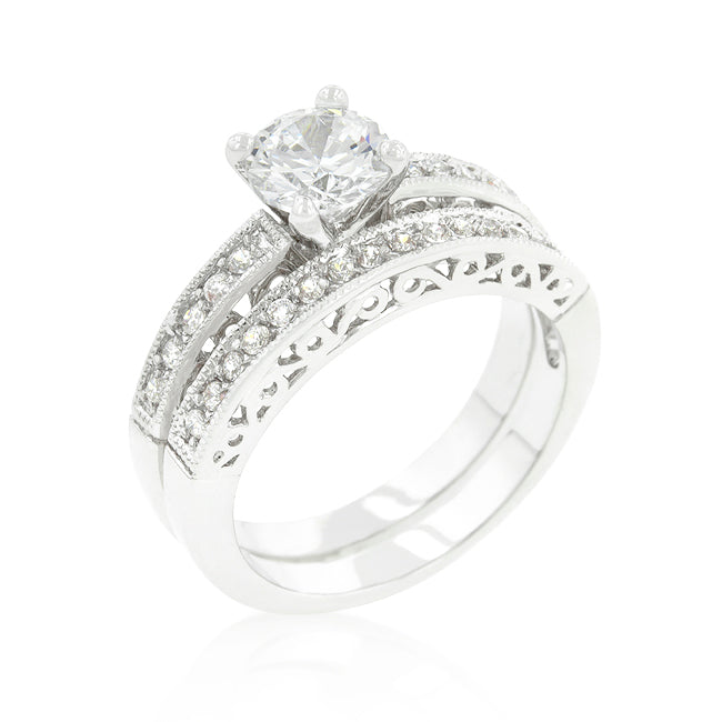 Avera Filigree Engagement Set in Sterling Silver