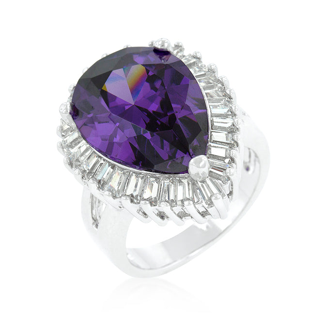 Avera Cubic Zirconia and Cocktail Ring in Purple