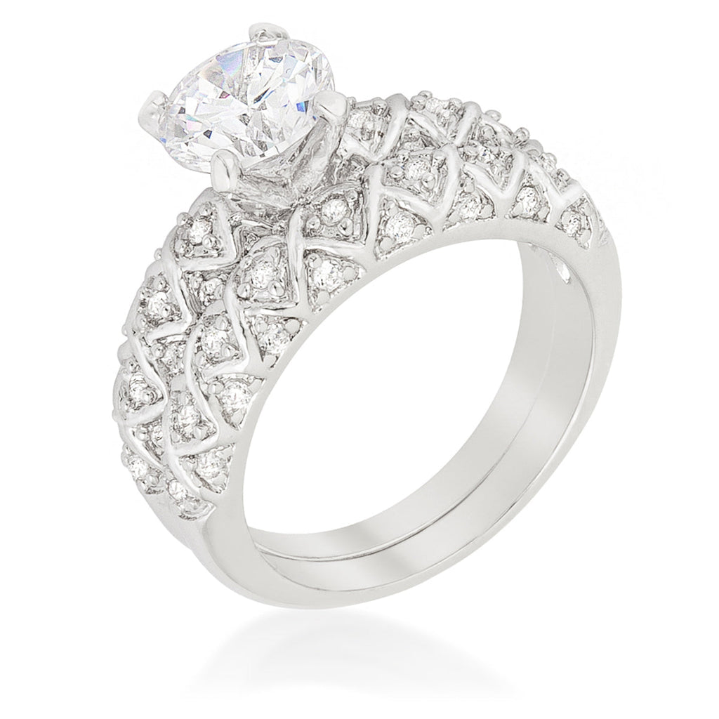 Avera Unique Wedding Set Petite Eternity Ring in Silver