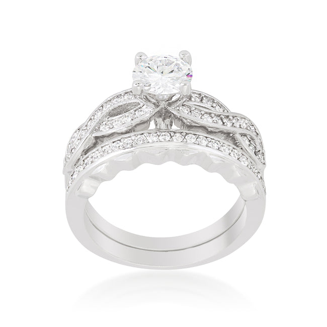Avera Infinity Twist Bridal Set In Rose Gold Tone
