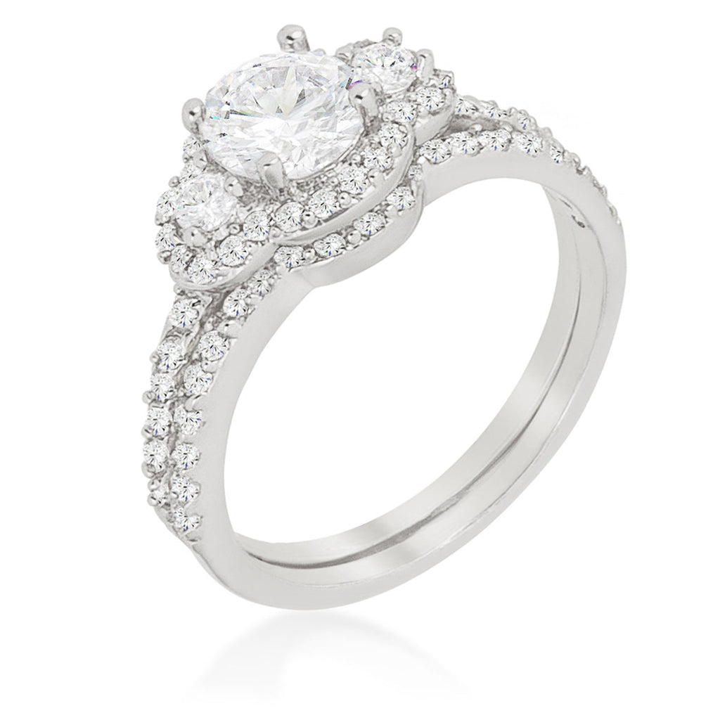 Avera Fancy Wedding Set 5 / Silver Stackable Ring Collection