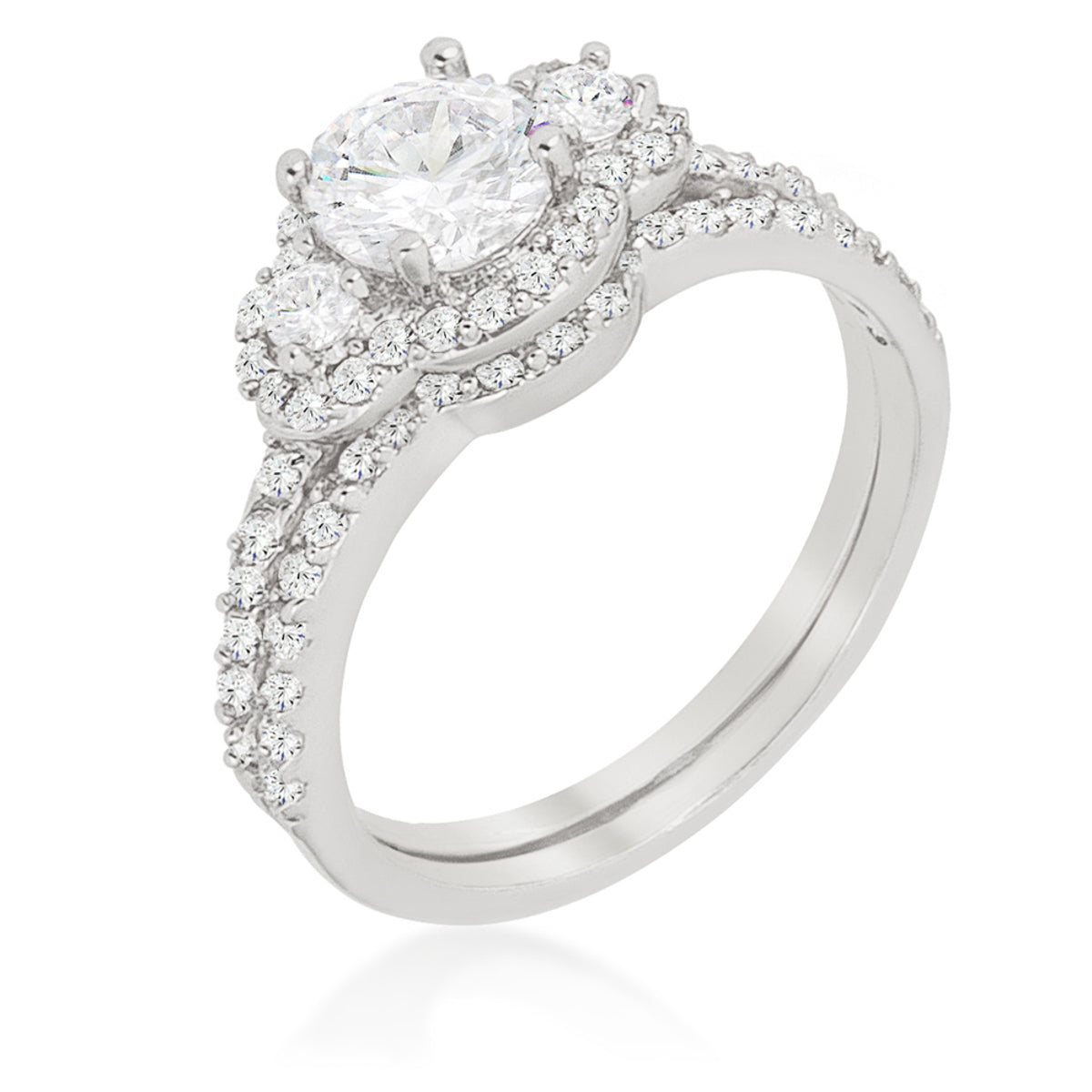 Avera Fancy Wedding Set 5 / Silver Stackable Ring Collection