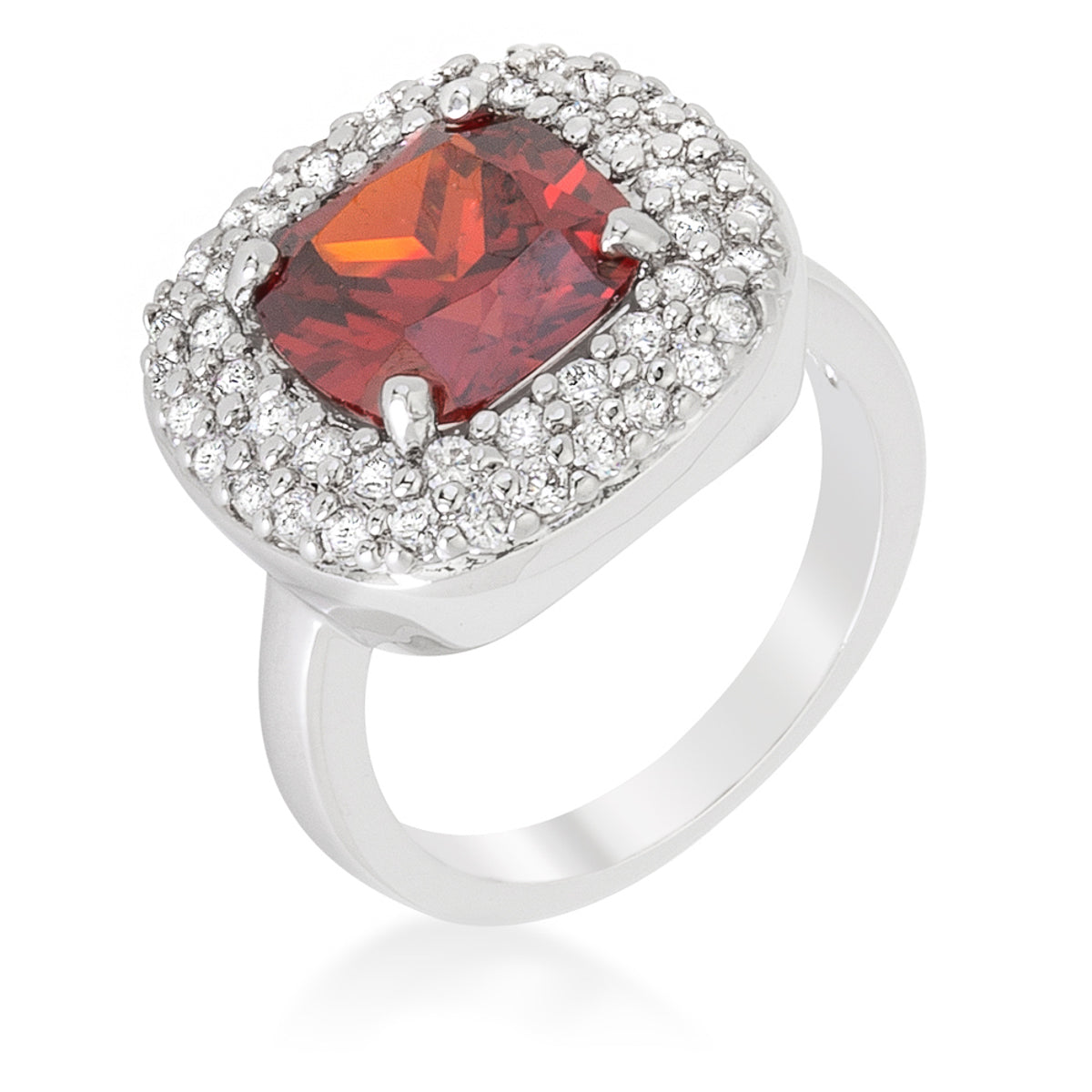 Avera Micropave Bridal Cocktail Ring in Rhodium Finish