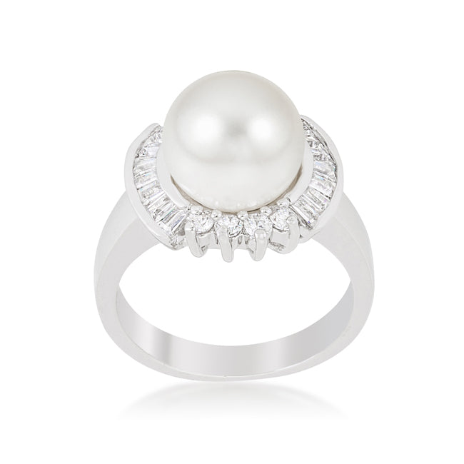 Avera Timeless Radiance Elegant Bridal Ring Size 5 in Silver