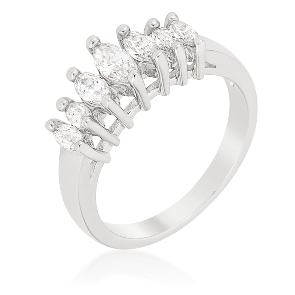 Avera Graduated Marquise Anniversary Band in Sterling Silver