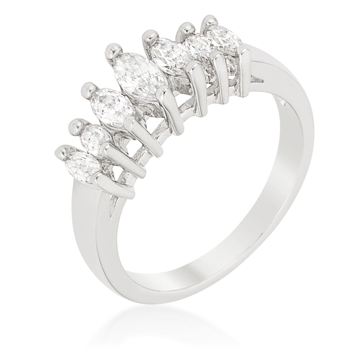 Avera Graduated Marquise Anniversary Band in Sterling Silver