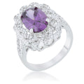 Avera Amethyst Oval Classic Ring in Sterling Silver
