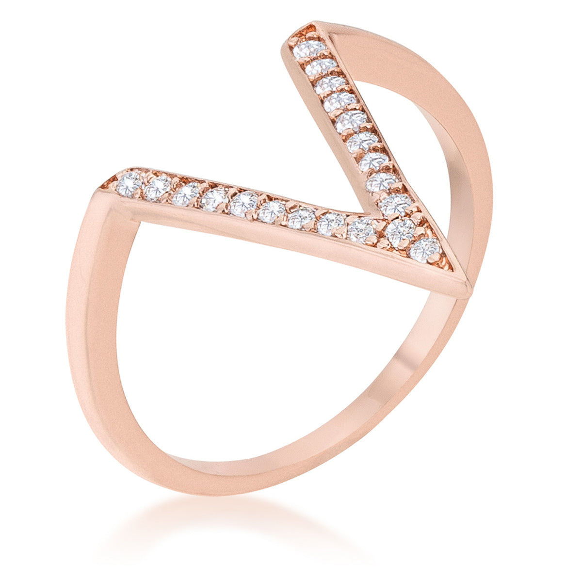 Avera Michelle 0.2ct Cubic Zirconia Delicate V-Shape Ring