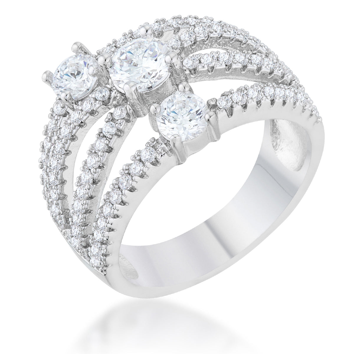 Avera Beatrice 1.8ct Cubic Zirconia Statement Ring in Silver