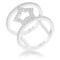 Avera Nailey 0.75ct CZ Star Contemporary Ring in Sterling Silver