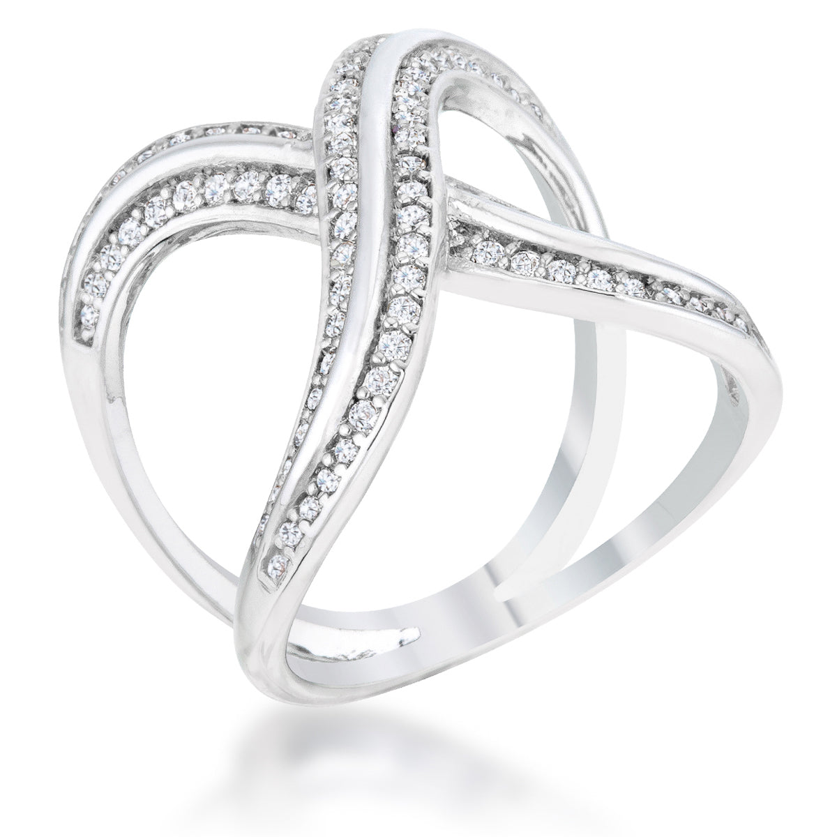 Avera Christa 0.4ct Cubic Zirconia Pave X Ring