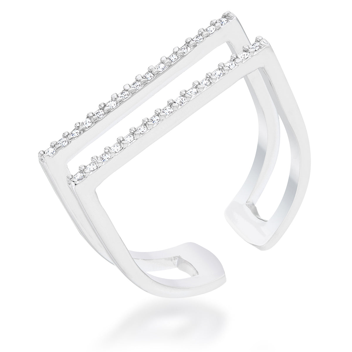 Avera Jenn 0.2ct Cubic Zirconia Pave Parallel Ring